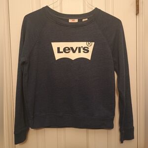 Levi's Navy Sweatshirt with Logo Medium Vintage